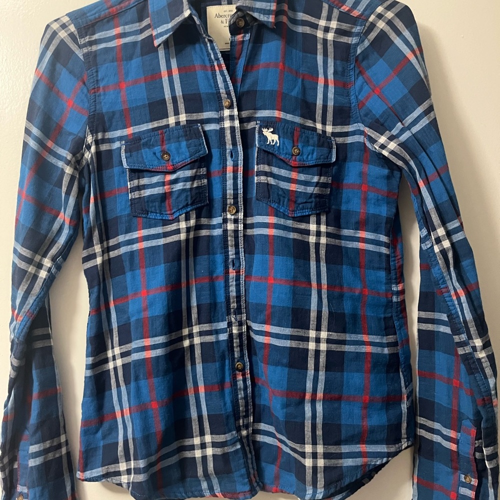 Abercrombie & Fitch Blue Plaid Shirt